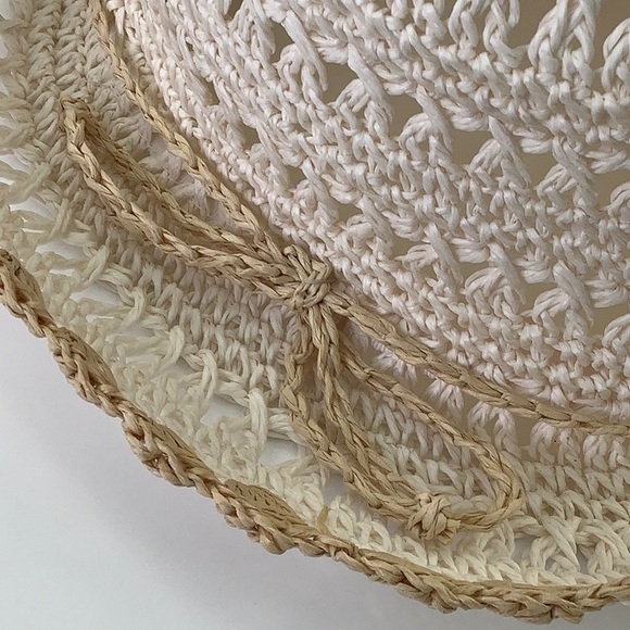 Augusta Hats Paper Crochet Hemmed Dual Color Packable Bowler Hat Size OS EUC - Picture 12 of 13